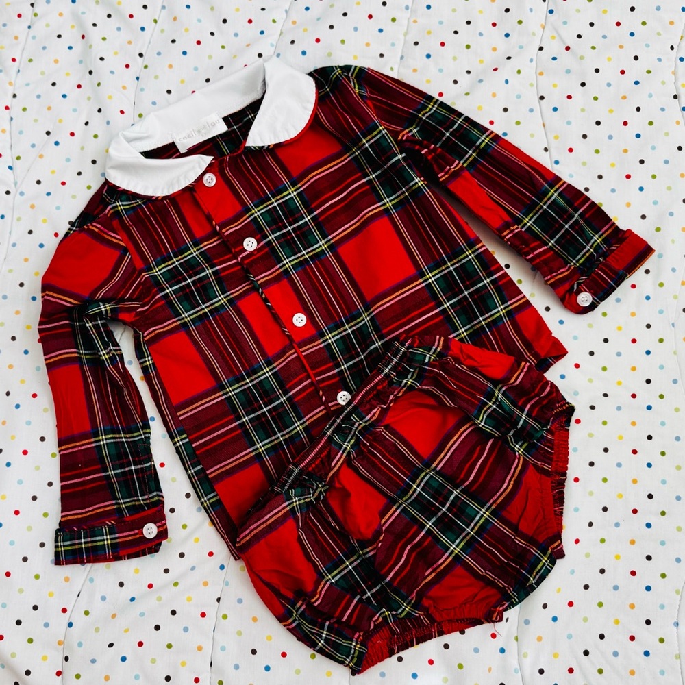 Red Plaid Boys Holiday Outfit